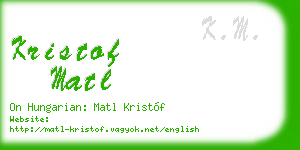 kristof matl business card